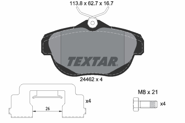Placute frana TEXTAR 2446201