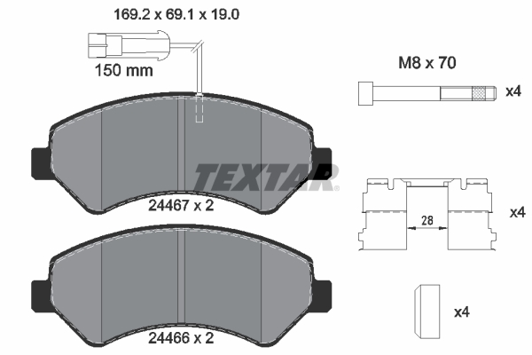 Placute frana TEXTAR 2446703