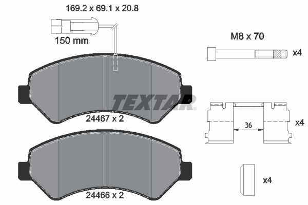 Placute frana TEXTAR 2446705