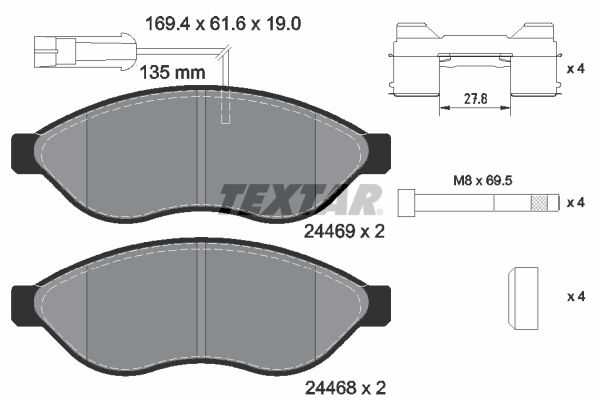 Placute frana TEXTAR 2446901