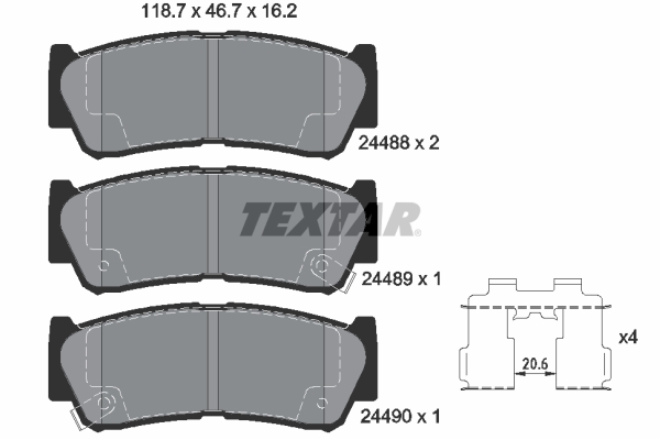 Placute frana TEXTAR 2448801