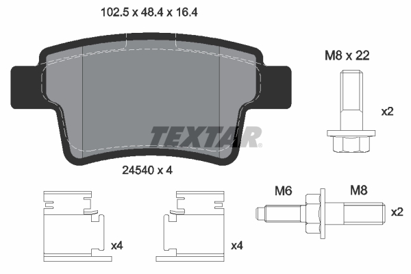 Placute frana TEXTAR 2454001