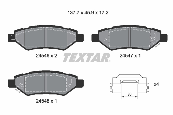 Placute frana TEXTAR 2454601