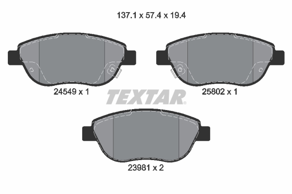 Placute frana TEXTAR 2454901
