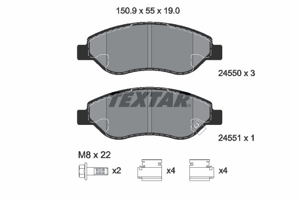 Placute frana TEXTAR 2455001