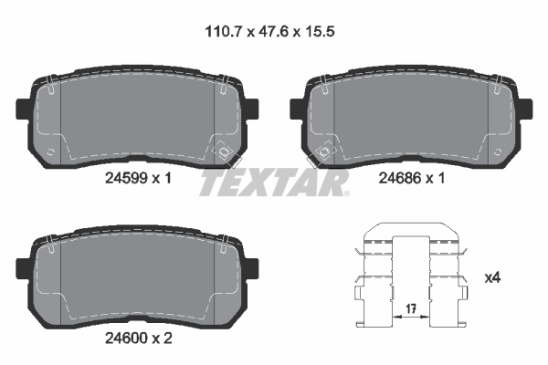 Placute frana TEXTAR 2459901