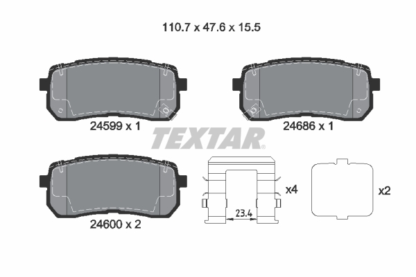 Placute frana TEXTAR 2459904