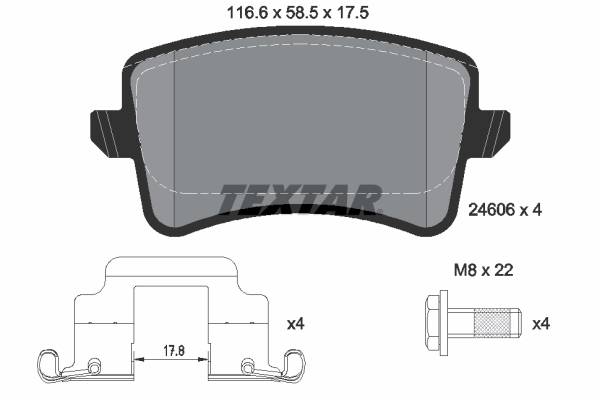 Placute frana TEXTAR 2460602