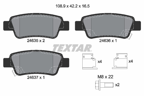 Placute frana TEXTAR 2463501