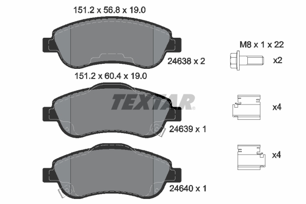 Placute frana TEXTAR 2463801