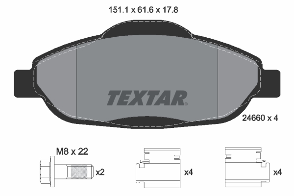 Placute frana TEXTAR 2466001