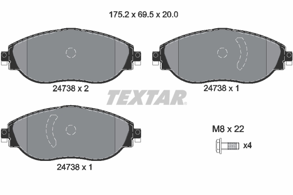 Placute frana TEXTAR 2473806