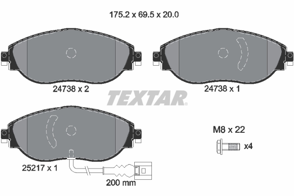 Placute frana TEXTAR 2473803