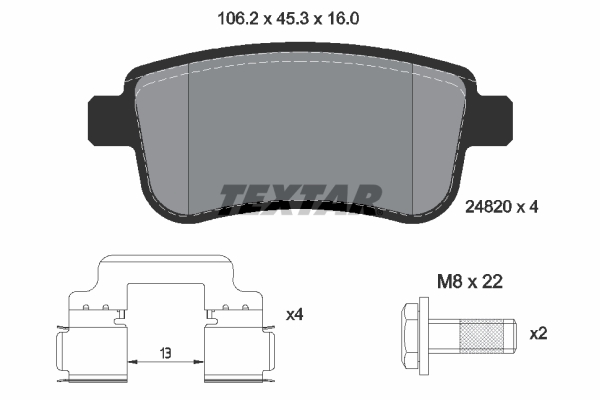 Placute frana TEXTAR 2482001