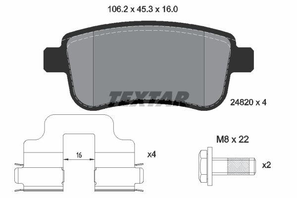 Placute frana TEXTAR 2482002