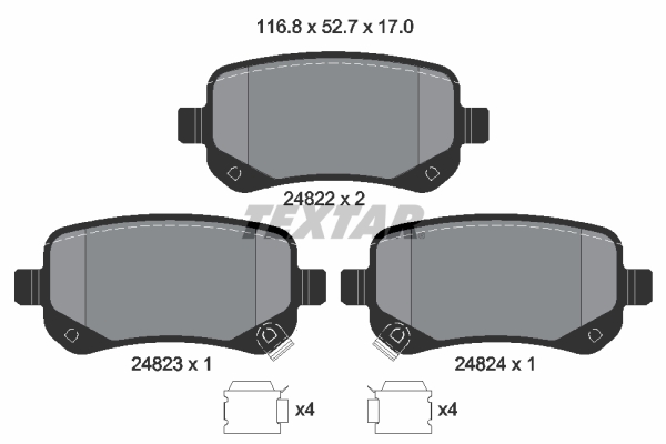 Placute frana TEXTAR 2482201