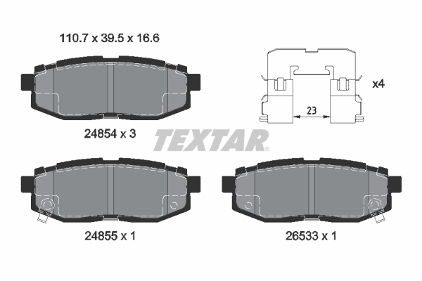 Placute frana TEXTAR 2485401
