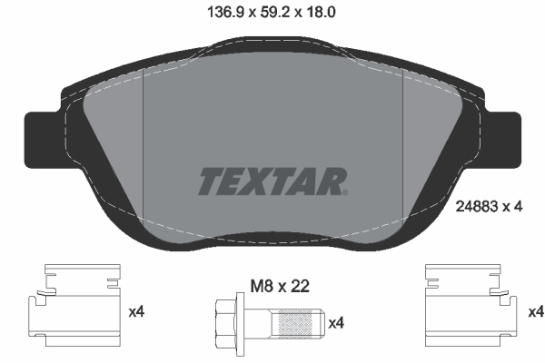 Placute frana TEXTAR 2488301