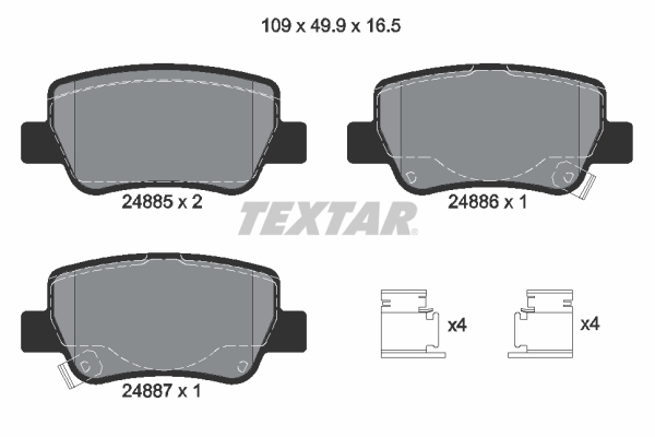 Placute frana TEXTAR 2488501