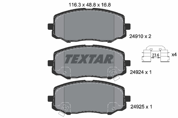 Placute frana TEXTAR 2491001