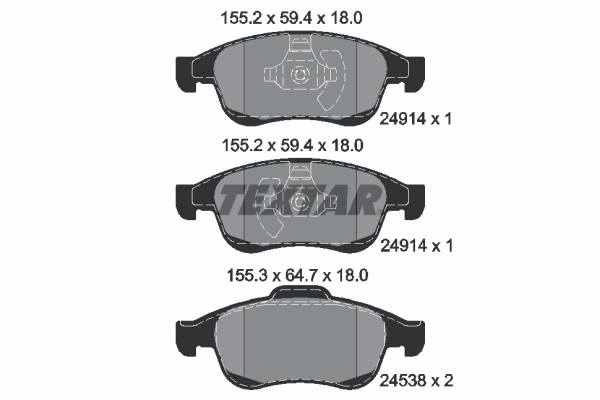 Placute frana TEXTAR 2491401
