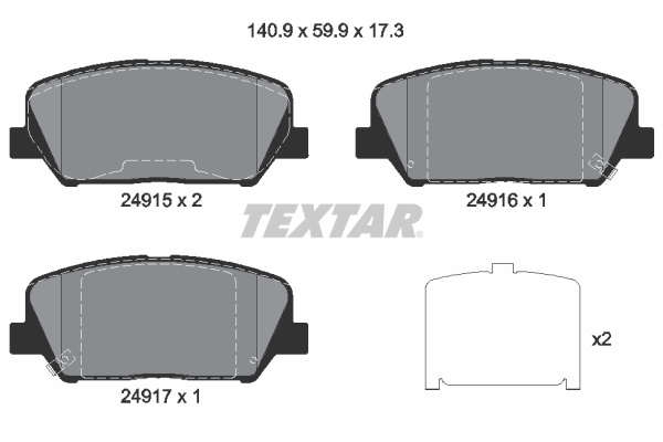 Placute frana TEXTAR 2491501