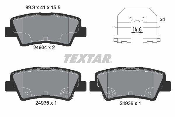 Placute frana TEXTAR 2493401