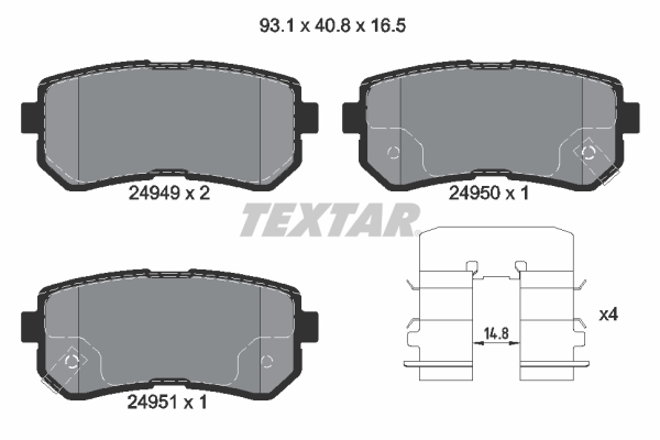 Placute frana TEXTAR 2494901