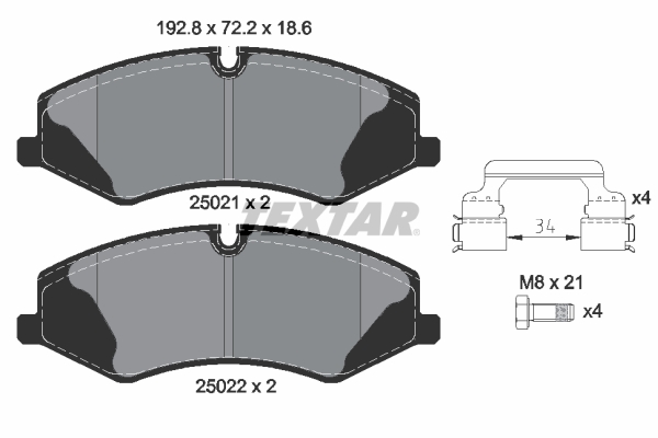 Placute frana TEXTAR 2502101