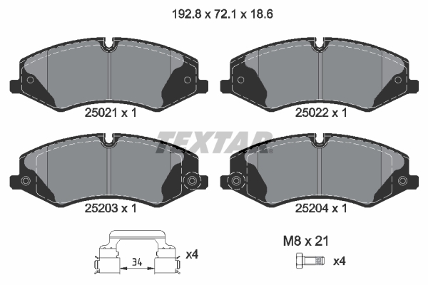 Placute frana TEXTAR 2502201