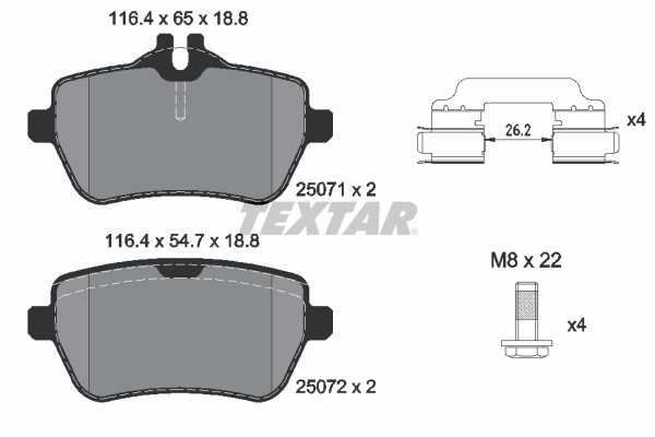 Placute frana TEXTAR 2507101
