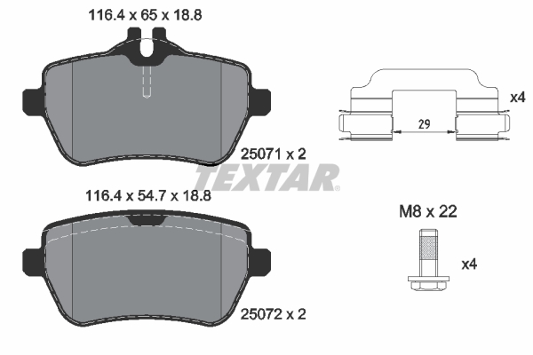 Placute frana TEXTAR 2507103