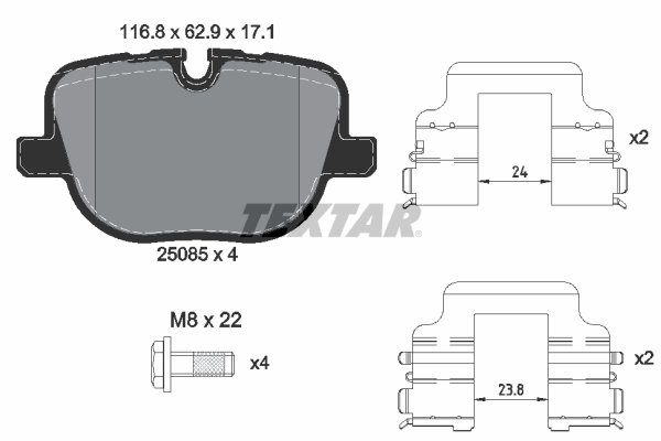 Placute frana TEXTAR 2508501
