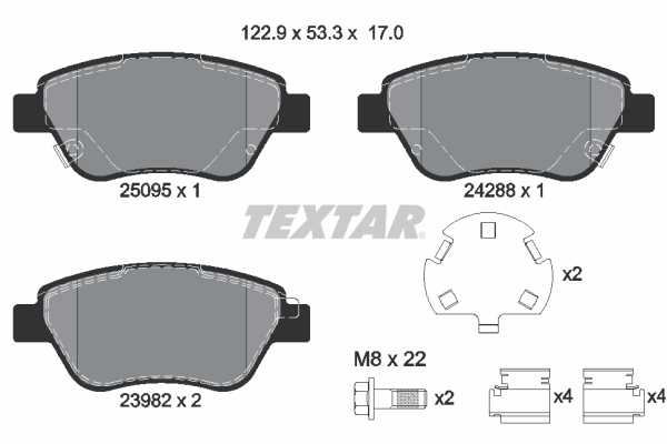 Placute frana TEXTAR 2509501