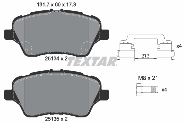 Placute frana TEXTAR 2513402