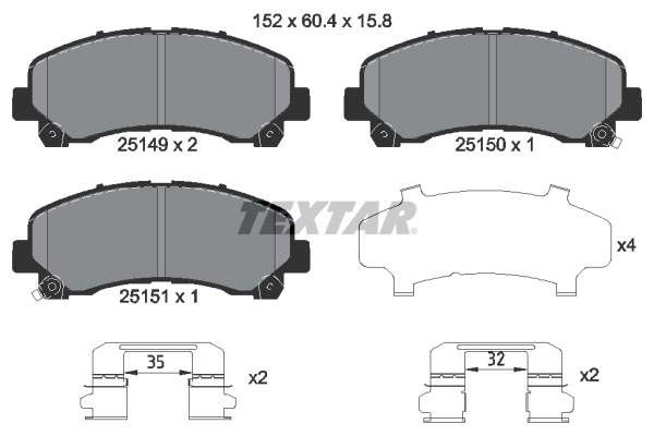 Placute frana TEXTAR 2514901