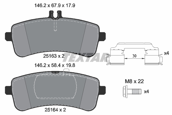 Placute frana TEXTAR 2516301