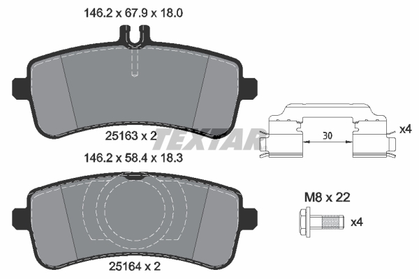 Placute frana TEXTAR 2516305