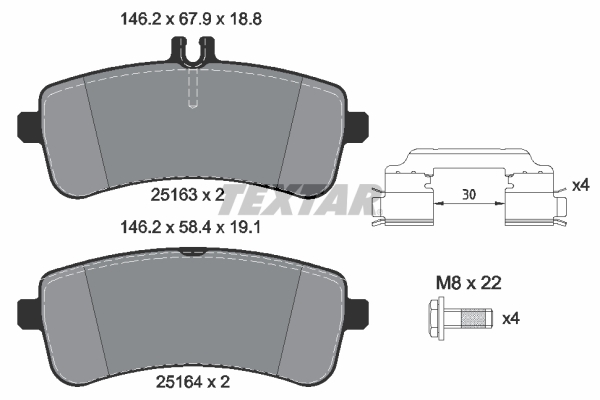 Placute frana TEXTAR 2516302