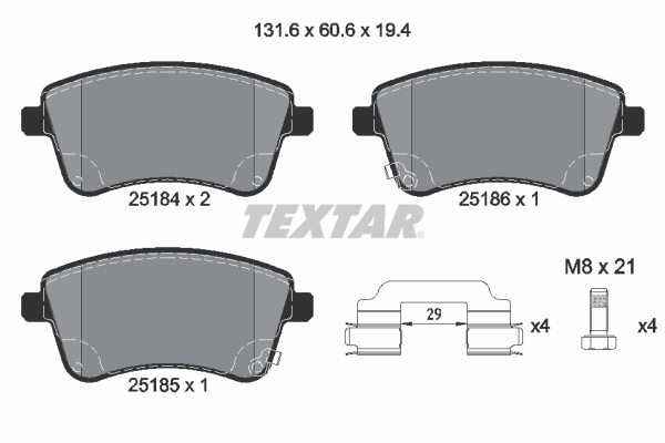 Placute frana TEXTAR 2518401