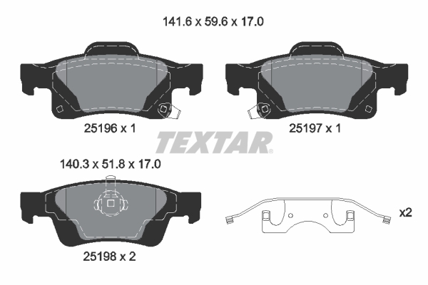 Placute frana TEXTAR 2519603