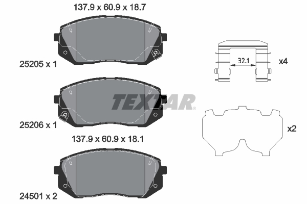 Placute frana TEXTAR 2520504