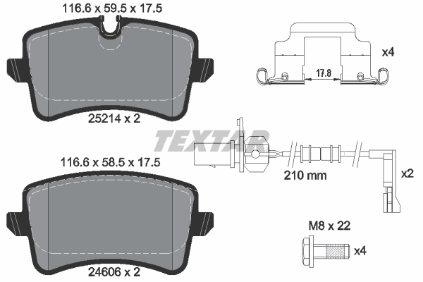 Placute frana TEXTAR 2521402