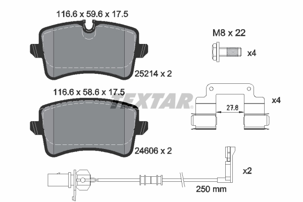 Placute frana TEXTAR 2521405