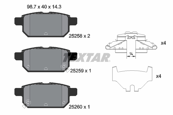 Placute frana TEXTAR 2525801