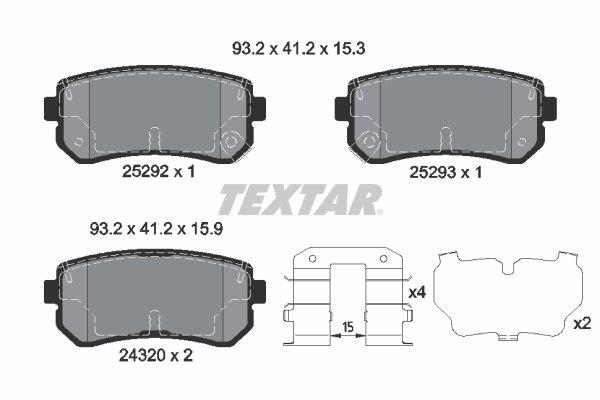 Placute frana TEXTAR 2529201