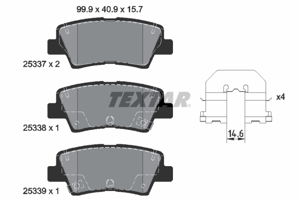 Placute frana TEXTAR 2533701