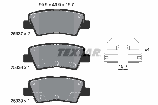 Placute frana TEXTAR 2533703