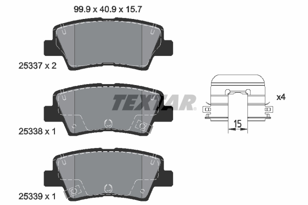 Placute frana TEXTAR 2533707