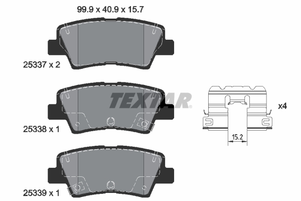Placute frana TEXTAR 2533709